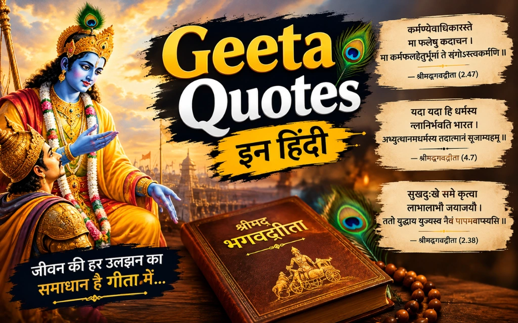160+ Best Geeta Quotes In Hindi: जीवन बदल देने वाले श्रीमद्भगवद्गीता के अनमोल विचार – Quotewaala