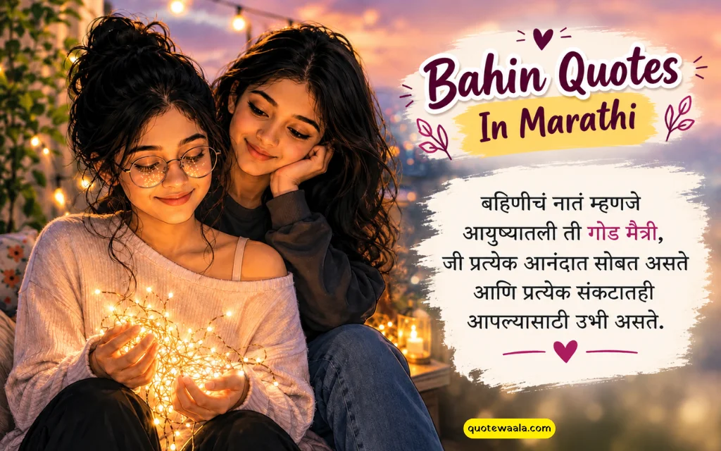 160+ Bahin Quotes In Marathi: सुंदर बहिणीसाठी खास भावनिक कोट्स